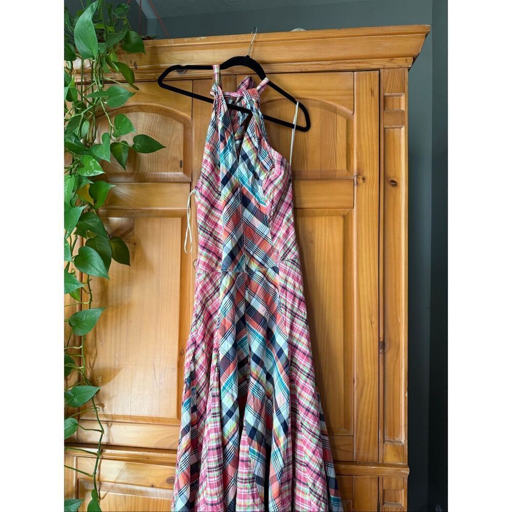 Pilcro Patchwork Halter Midi Dress Anthropologie Cotton Boho Summer XS - Picture 3 of 16